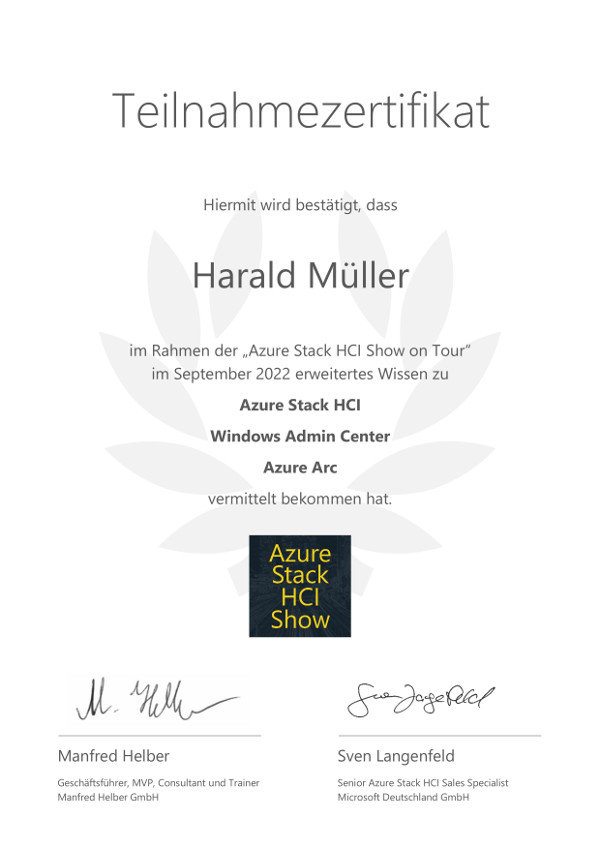 Azure Stack HCI Show Zertifikat Jandl Stefan